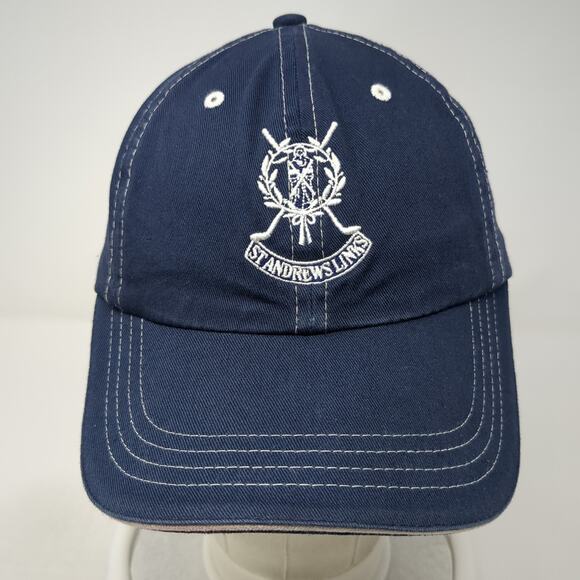 St Andrews Links Tartan Strapback Baseball Cap Blue One Size Adjustable 6 Panel - Picture 2 of 9